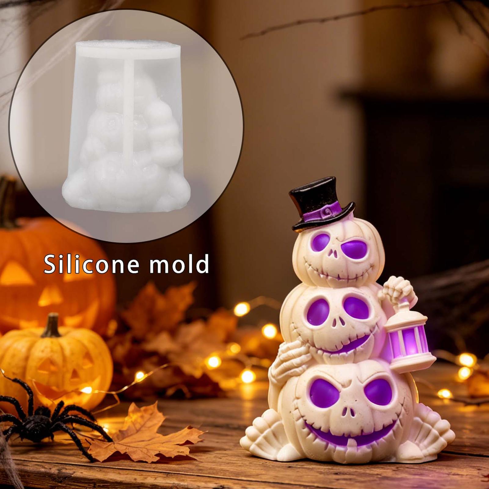 Soap Making Kit For Adults - 3D 3-Layer Halloween Pumpkin Skull Silicone
