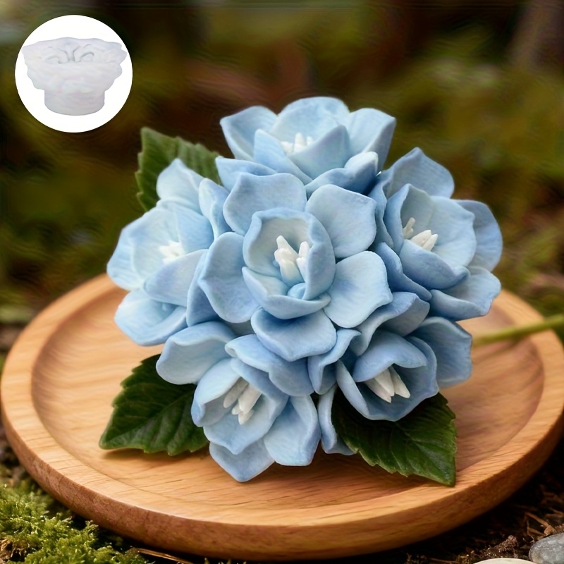 Soap Making Equipment - 1 Hydrangea Candle Silicone Mold，Suitable for